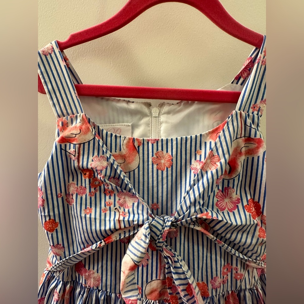 Bonnie Jean girls 6X dress with flamingos. Cute! Lined. - Picture 4 of 5
